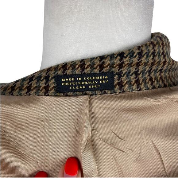 Oscar de La Renta Neutral Single Breasted Houndstooth Men's Blazer Size 40L - Picture 15 of 16